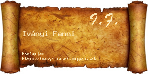 Iványi Fanni névjegykártya