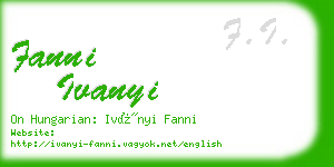 fanni ivanyi business card